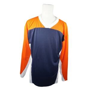 Adult Small - Xtreme Basics Sr S - Blue Orange Wht - Ice Or Roller Hockey Jersey